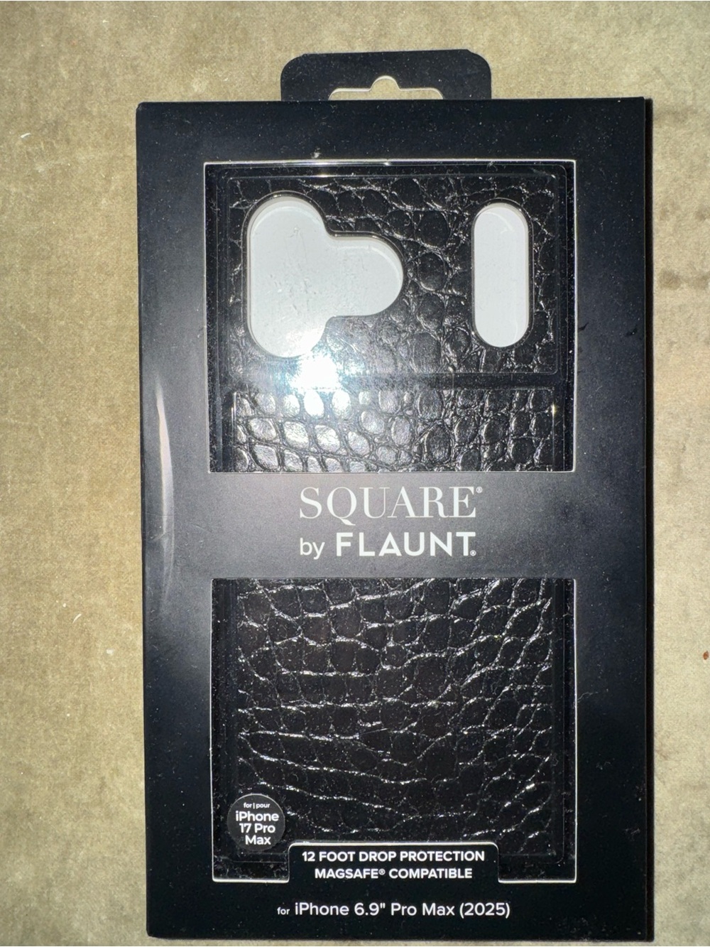 Square by Flaunt Black Crocodile IPhone 17 Pro Max Phone Case